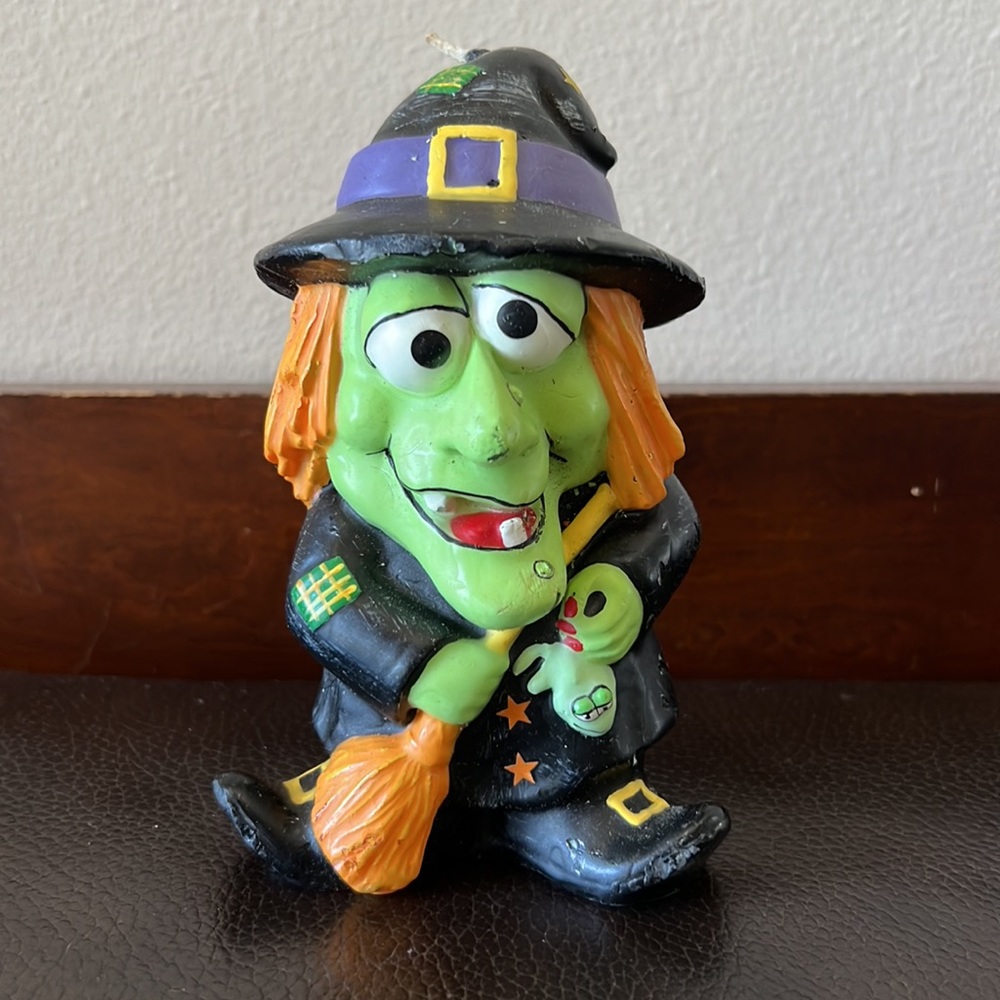 Halloween Witch Wax Candle Figurine